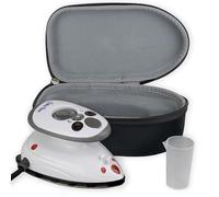 The Quilted Bear Mini Iron - Lightweight Mini Steam Iron with Ceramic Sole Base Plate & Temperature Gauge For Use As A Craft Iron or Travel Iron Steamer (Black Case)