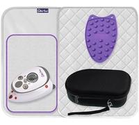 The Quilted Bear Mini Iron, Rest & Ironing Mat - Lightweight Mini Steam Iron with Hard Shell Travel Case & Heat Resistant Silicone Rest & Travel Ironing Mat (Black/Purple)