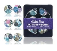 The Quilted Bear Pattern Weight Set, Floral Designs by Kate Heiss