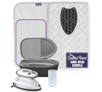 The Quilted Bear Premium Mini Iron and Portable Ironing Mat Bundle, Black