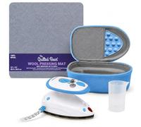The Quilted Bear Premium Mini Iron and Wool Pressing Mat Bundle, Blue