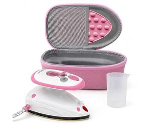 The Quilted Bear Premium Mini Steam Iron for Quilting and Travel, Pink