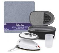 The Quilted Bear Premium Quilter's Mini Iron Bundle - Wool Pressing Mat and Mini Iron - Compact Ironing Set for Quilting, Sewing, Patchwork, Appliqué, Dressmaking and Travel (Black)