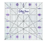 The Quilted Bear Quilting Rulers - Transparent Acrylic Non Slip Quilting & Patchwork Ruler with Clear Black Lines & 30, 45 & 60 Degree Angles (6" x 6")