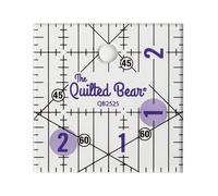 The Quilted Bear Quilting Rulers - Transparent Acrylic Non-Slip Quilting & Sewing Ruler with Precise Black Lines & 30, 45 & 60 Degree Angles - Essential Tool for Perfect Sewing Results (2.5" x 2.5")