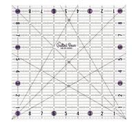 The Quilted Bear Quilting Rulers - Transparent Acrylic Non-Slip Quilting & Sewing Ruler with Precise Black Lines & 30, 45 & 60 Degree Angles - Essential Tool for Perfect Sewing Results (9.5" x 9.5")