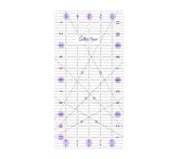 The Quilted Bear Quilting Rulers - Transparent Acrylic Non-Slip Quilting & Sewing Ruler with Precise Black Lines & 30, 45 & 60 Degree Angles - Essential Tool for Perfect Sewing Results (6" x 12")