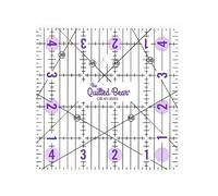 The Quilted Bear Quilting Rulers - Transparent Acrylic Non-Slip Quilting & Sewing Ruler with Precise Black Lines & 30, 45 & 60 Degree Angles - Essential Tool for Perfect Sewing Results (4.5" x 4.5")