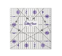The Quilted Bear Quilting Rulers - Transparent Acrylic Non-Slip Quilting & Sewing Ruler with Precise Black Lines & 30, 45 & 60 Degree Angles - Essential Tool for Perfect Sewing Results (5" x 5")