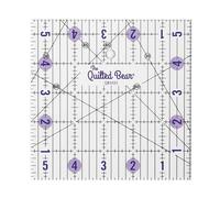 The Quilted Bear Quilting Rulers - Transparent Acrylic Non-Slip Quilting & Sewing Ruler with Precise Black Lines & 30, 45 & 60 Degree Angles - Essential Tool for Perfect Sewing Results (5.5" x 5.5")