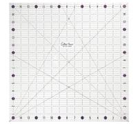 The Quilted Bear Quilting Rulers - Transparent Acrylic Non-Slip Quilting & Sewing Ruler with Precise Black Lines & 30, 45 & 60 Degree Angles - Essential Tool for Perfect Sewing Results (15.5" x 15.5")