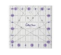 The Quilted Bear Quilting Rulers - Transparent Acrylic Non-Slip Quilting & Sewing Ruler with Precise Black Lines & 30, 45 & 60 Degree Angles - Essential Tool for Perfect Sewing Results (6.5" x 6.5")