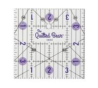 The Quilted Bear Quilting Rulers - Transparent Acrylic Non-Slip Quilting & Sewing Ruler with Precise Black Lines & 30, 45 & 60 Degree Angles - Essential Tool for Perfect Sewing Results (4" x 4")
