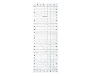 The Quilted Bear Quilting Rulers - Transparent Acrylic Non-Slip Quilting & Sewing Ruler with Precise Black Lines & 30, 45 & 60 Degree Angles - Essential Tool for Perfect Sewing Results (8.5" x 24")