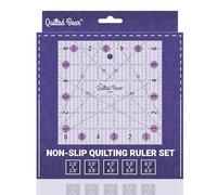 The Quilted Bear Quilting Small Ruler Bundle - Transparent Acrylic Non Slip Quilting & Patchwork Ruler with Clear Black Lines & 30, 45 & 60 Degree Angles (2.5", 3.5", 4.5", 5.5" & 6.5")