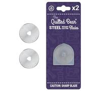 The Quilted Bear Rotary Blades 18mm - Precise Cutting & Long Lasting Easy Replace Universal Replacement Rotary Cutter Blades for Quilting & Sewing Cutters (2 Blades)