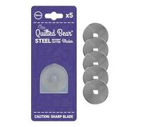 The Quilted Bear Rotary Blades 18mm - Precise Cutting & Long Lasting Easy Replace Universal Replacement Rotary Cutter Blades for Quilting & Sewing Rotary Cutters (18mm, 5 Blades)