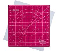The Quilted Bear Rotating Cutting Mat 12" x 12" - Square Self Healing 360° Rotating Craft Cutting Mat with Innovative Locking Mechanism for Quilting & Sewing Your Choice of Colours Available! (Pink)