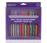 The Quilted Bear Safari Crochet Hook Set - 12 Premium Soft Grip Crochet Hooks with Ergonomic Polymer Clay Handles for Comfortable & Effortless Crocheting (2mm-8mm)