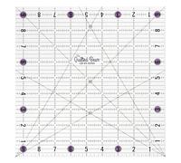 The Quilted Bear Square Quilting Ruler, Transparent Acrylic, 9.5" x 9.5"