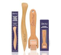 The Quilted Bear Wooden Point Turner & Seam Roller - Ergonomic Point Turner & Seam Roller Sewing Tool for Crisp Corners, Curved Edges & Seam Marking, Durable Wooden Turning Tool for Sewing & Quilting