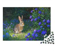 The Rabbit Among The Flowers1000 Piece Jigsaw Puzzles for Adults And Kids Educational Games Challenging Home Decors Great Gift Idea70x50cm/1000pcs