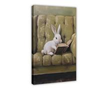 The Rabbit Who Loved to Read Canvas Poster Bedroom Decor Landscape Office Room Decor Gift 20x30inch(50x75cm)