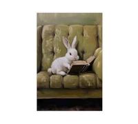 The Rabbit Who Loved to Read Canvas Poster Wall Art Decor Print Picture Paintings for Living Room Bedroom Decoration 16x24inch(40x60cm)