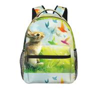 The rabbit yearning Print Casual Travel Backpack with Laptop Compartment