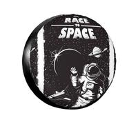 The Race to Space Print Spare Tire Cover Wheel Protectors Waterproof Sunproof Tire Cover for Trailers Universal Fit for Trailer,RV,SUV,Crossover,Camper,Truck 16 inch