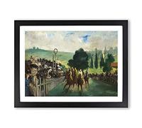 The Races At Longchamp By Edouard Manet Classic Painting Framed Print | A3 Black Framed Wall Art | Ready to Hang | Classic Historical Picture | Living Room Bedroom Lounge Office