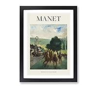 The Races At Longchamp By Edouard Manet Exhibition Museum Painting Framed Print | A4 Black Framed Wall Art | Ready to Hang | Modern Historical Picture | Living Room Bedroom Lounge Office