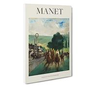 The Races at Longchamp Edouard Manet Canvas Print | Gallery Wrapped 30mm Frame Wall Art | 30x20 inches | Ready to Hang | Contemporary Picture | Living Room Bedroom Lounge Office