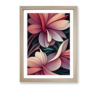 The Radiant Flowers Framed Print for Living Room Bedroom Home Office Décor, Wall Art Picture Ready to Hang, Oak A2 Frame (64 x 46 cm)