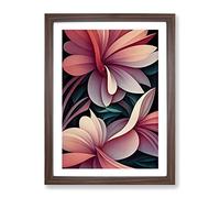 The Radiant Flowers Framed Print for Living Room Bedroom Home Office Décor, Wall Art Picture Ready to Hang, Walnut A4 Frame (34 x 25 cm)
