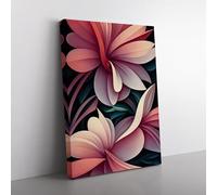 The Radiant Flowers Purple, Pink, Purple Canvas Wall Art Print Ready to Hang, Framed Picture for Living Room Bedroom Home Office Décor, 76x50 cm (30x20 Inch)