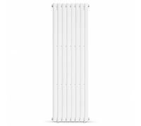 The Radiator Hub AURA 1600 x 480mm White Single Oval Vertical Designer Radiator, Tall 8 Oval Column Tubes Wall Mounted Central Heating Radiator for Bathroom, Kitchen, Hallway & Living Room