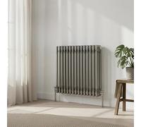 THE RADIATOR HUB Aura 3 Column Horizontal Radiator 600x650mm, Raw Metal