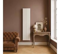 The Radiator Hub AURA Vertical Radiator 1800mm x 452mm White, 6 Flat Bar Single Flat Panel Radiator, Designer Central Heating Wall Mounted for Bathroom Kitchen Hallway Bedroom Living Room