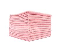 The Rag Company - All-Purpose Microfiber Terry Cleaning Towels - Commercial Grade, Highly Absorbent, Lint-Free, Streak-Free, Kitchens, Bathrooms, Offices, 300gsm, 16in x 16in, Pink (12-Pack)