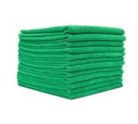 The Rag Company - All-Purpose Microfiber Terry Cleaning Towels - Commercial Grade, Highly Absorbent, Lint-Free, Streak-Free, Kitchens, Bathrooms, Offices, 300gsm, 12in x 12in, Green (12-Pack)
