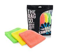 The Rag Company - Citrus Twist - Microfiber Detailing Towel 3 Pack - Premium 70/30 Blend, Twist Loop Weave, Buttersoft Suede Edge, Vibrant Citrus Print