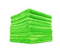 The Rag Company - Creature Edgeless Auto Detailing Towels (10-Pack) Professional 70/30 Blend, Dual-Pile Plush Microfiber, Buffing & Polishing, 420gsm, 16in x 16in, Lime Green