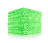 The Rag Company - Creature Edgeless Auto Detailing Towels (10-Pack) Professional 70/30 Blend, Dual-Pile Plush Microfiber, Buffing & Polishing, 420gsm, 16in x 16in, Lime Green