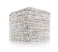 The Rag Company - Creature Edgeless Auto Detailing Towels; Professional 70/30 Blend, Dual-Pile Plush Microfiber, Buffing & Polishing, 420gsm - 16in x 16in - Ice Grey - 10-Pack