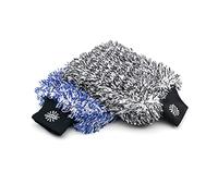 The Rag Company - Cyclone Ultra Wash Mitts - 70/30 'Gauntlet' Blend Korean Microfiber, Foam Padding, Scratch-Free, Lint-Free, Great for Rinseless Washing, 8in x 9in, Blue + Black (2-Pack)