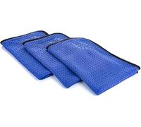 The Rag Company - Dry Me A River - Professional Korean 70/30 Blend, Microfiber Waffle-Weave, Drying & Detailing Towels, Soft Suede Edges, 390gsm, 16in x 24in, Royal Blue (3-Pack)