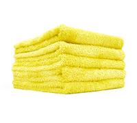 The Rag Company - Eagle Edgeless 350 (5-Pack) Professional Korean 70/30 Blend Super Plush Microfiber Detailing Towels, 350GSM, 16in x 16in, Yellow