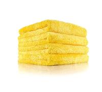 The Rag Company - Eagle Edgeless 500 - Professional Korean 70/30 Blend, Super Plush Microfiber Detailing Towels, Circular Knit Weave, 500gsm, 16in x 16in, Gold (4-Pack)