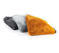 The Rag Company - The Wolf Pack - Premium Ultra-Soft Microfiber Detailing Towels; Buttersoft Suede Edge; Perfect for Buffing and Final Wipedowns; 480GSM, 16in x 16in, Mixed Earth Tone Colors (3-Pack)